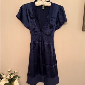 BCBG Elegant Navy Blue Women's Silk Dress